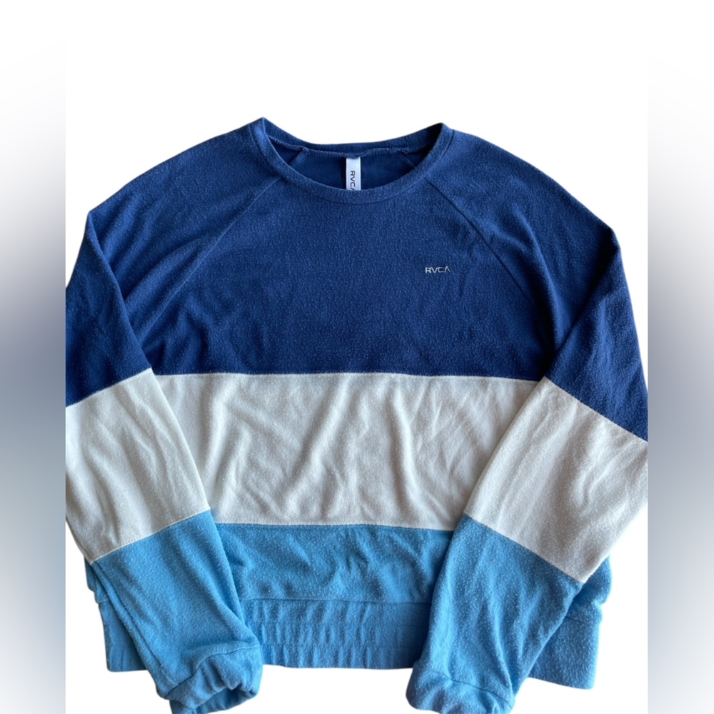RVCA Blue and White Striped Sweater